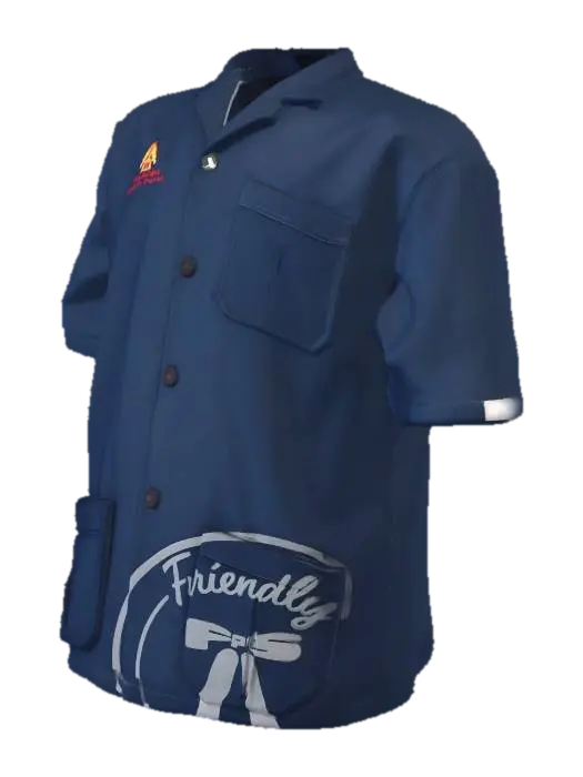 Blue Safety Work Jacket with Reflective Strips - Workclothes-3D-modell, genererad av AI