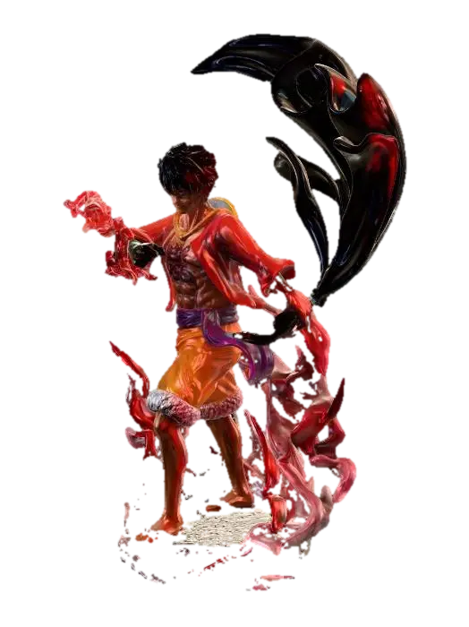 Luffy Onigashima 3D model, vytvořený pomocí AI