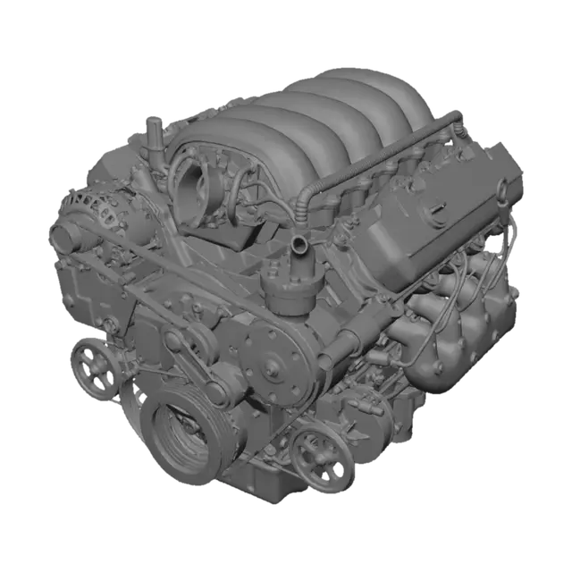 3D model for Close-Up of a Modern Automotive Engine