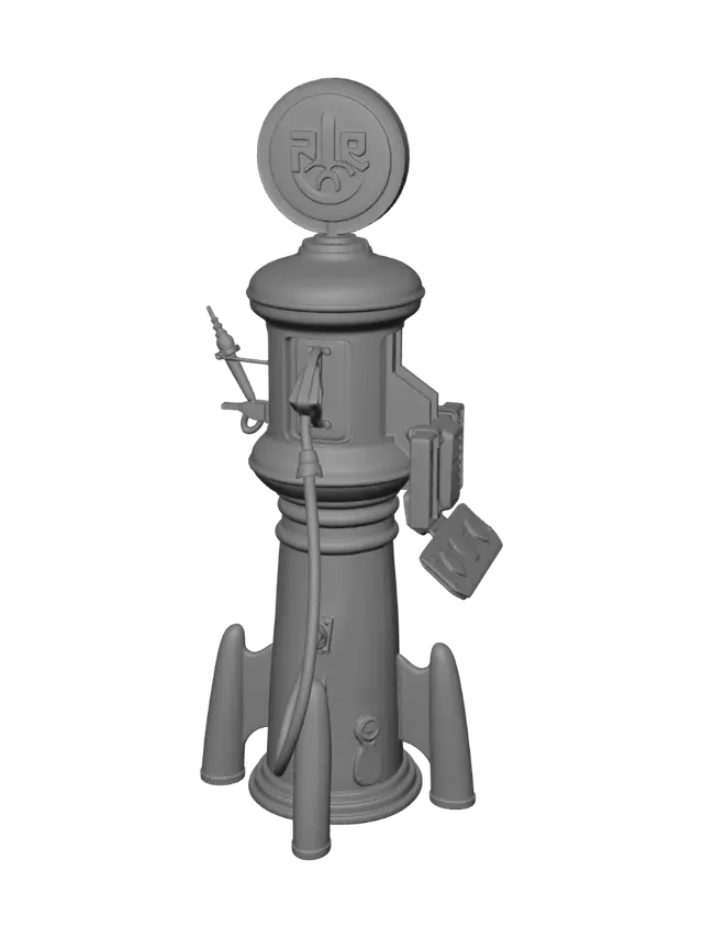 3D model for Vintage Orange Gas Pump