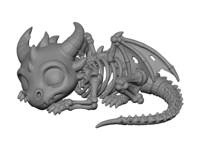 3D model for Slumbering Dragon Skeleton