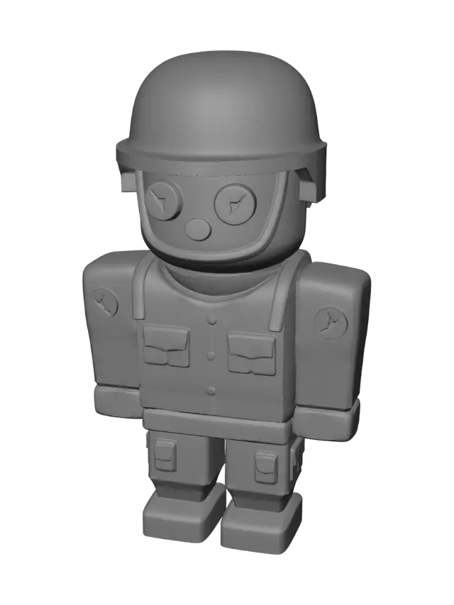 3D model for Tiny Green Soldier on a Virtual Grid