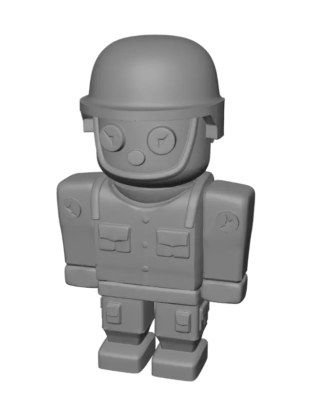 3D model for Tiny Green Soldier on a Virtual Grid