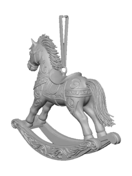 3D model for ёлочная игрушка в виде коня качалки