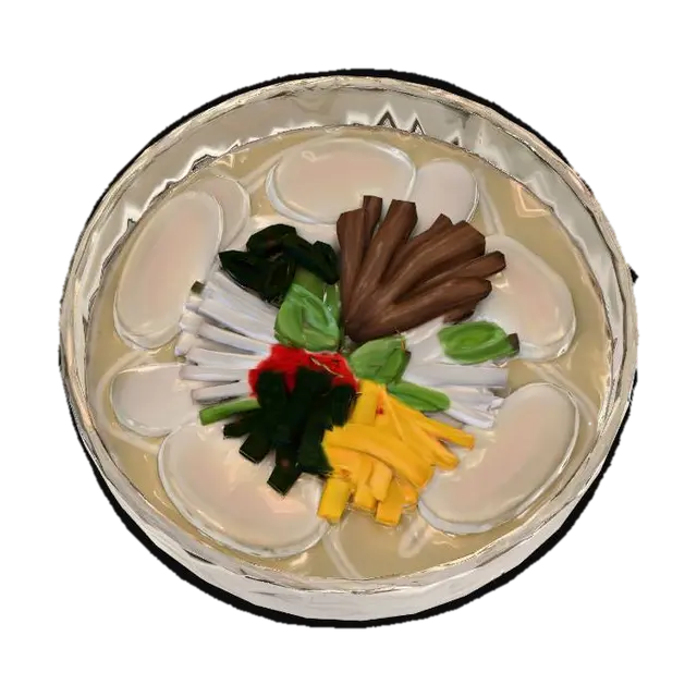 Tteokguk Delight - Delicacy 3D model, vytvořený pomocí AI