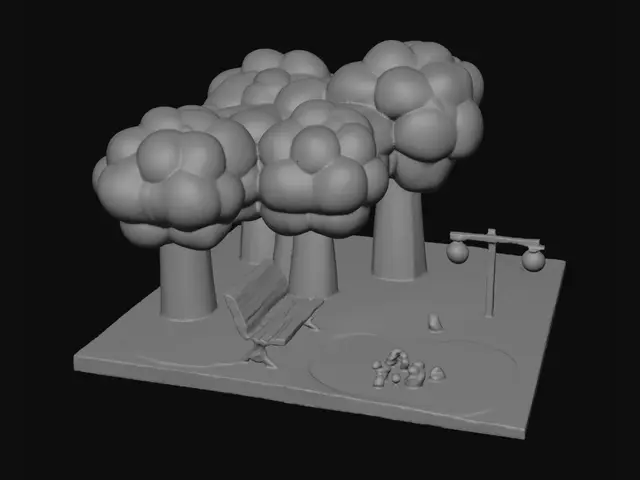 3D model for Park Bench by the Duck Pond