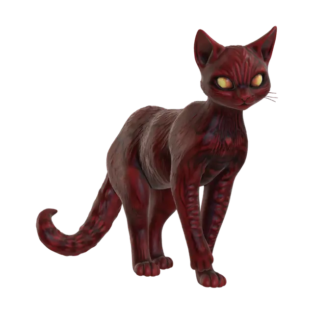 3D model for ellerinden ateş çıkan bir kedi