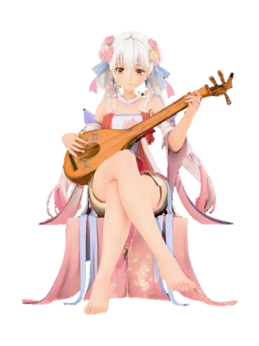 Harmony in Blossom - Musician 3D model, vytvořený pomocí AI