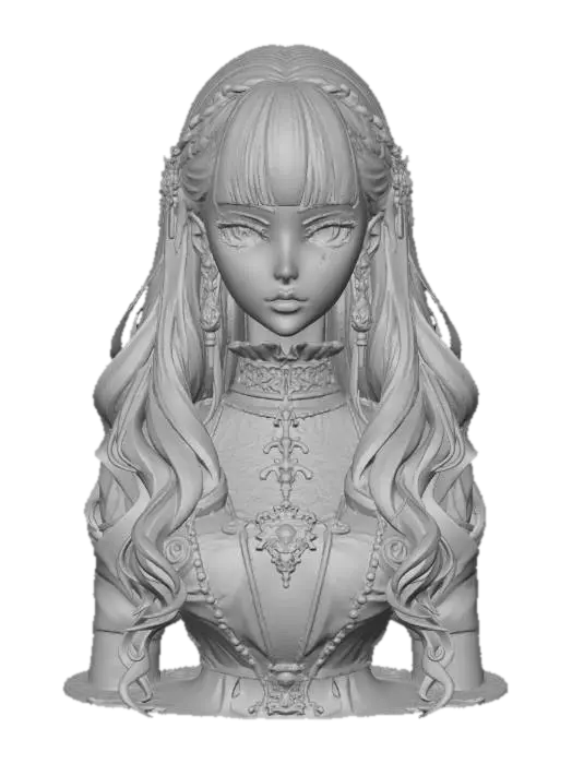 3D model for Elegance Enshrined anime portrait