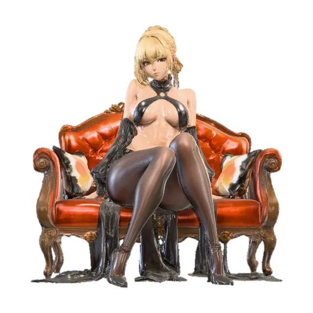 Elegance in Shadows - Animegirl 3D model, vytvořený pomocí AI