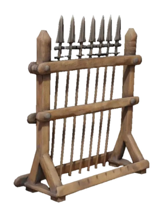 Spears & sword Stand - Rack 3D model, vytvořený pomocí AI