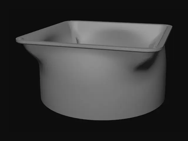 3D model for Square to round duct adapter