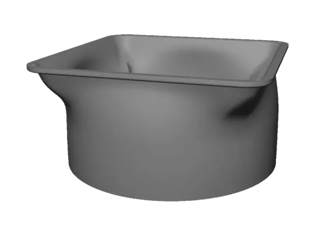 3D model for Square to round duct adapter