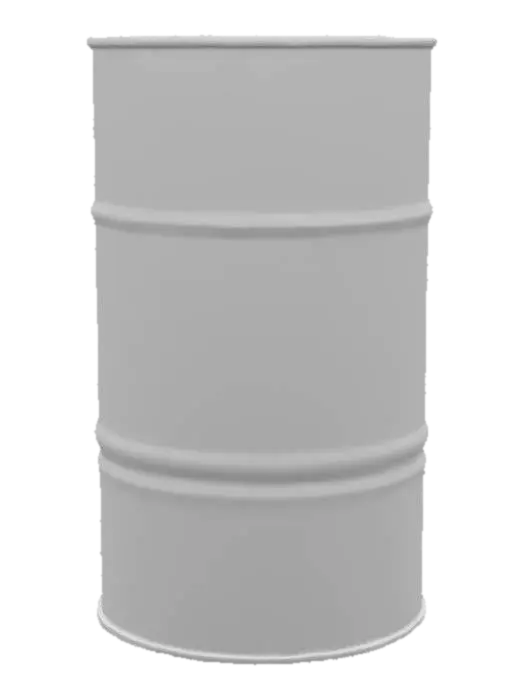 3D model for One old yellow radioactive barrel with closed lid. 

