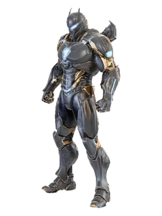 A hyper-realistic 3D dark-themed superhero suit forged after the hero’s body… - Engineered-3D-modell, genererad av AI