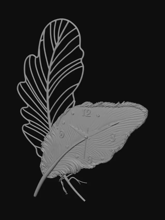 3D model for Golden Feather Clock