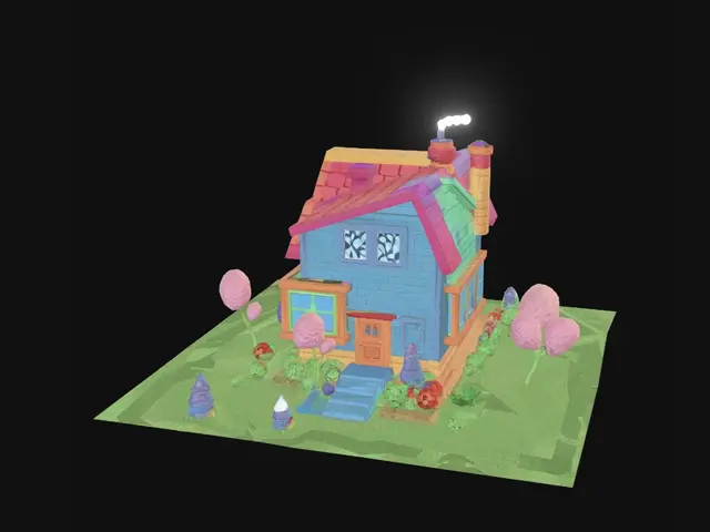 3D model for cartoonist pixel house for roblox items idea