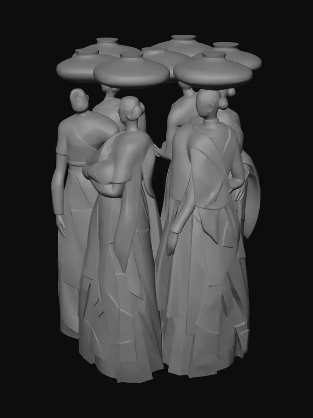 3D model for Procession of Colorful Silhouettes