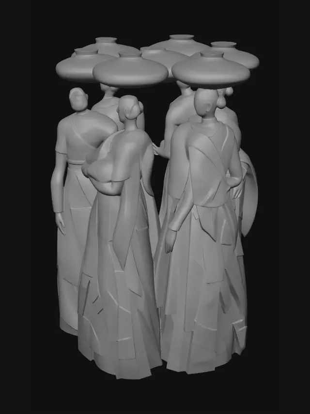 3D model for Procession of Colorful Silhouettes