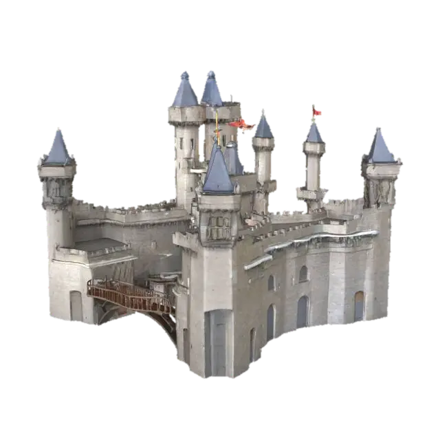 castle - Kingdom 3D model, vytvořený pomocí AI
