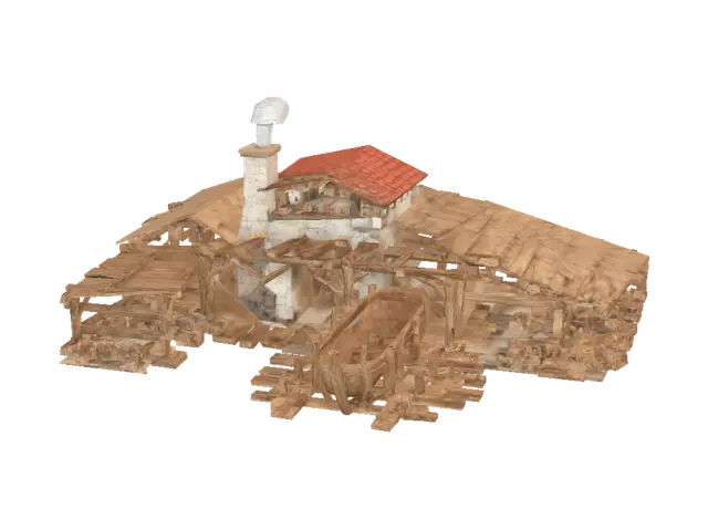 boatyard - Harbor 3D model, vytvořený pomocí AI