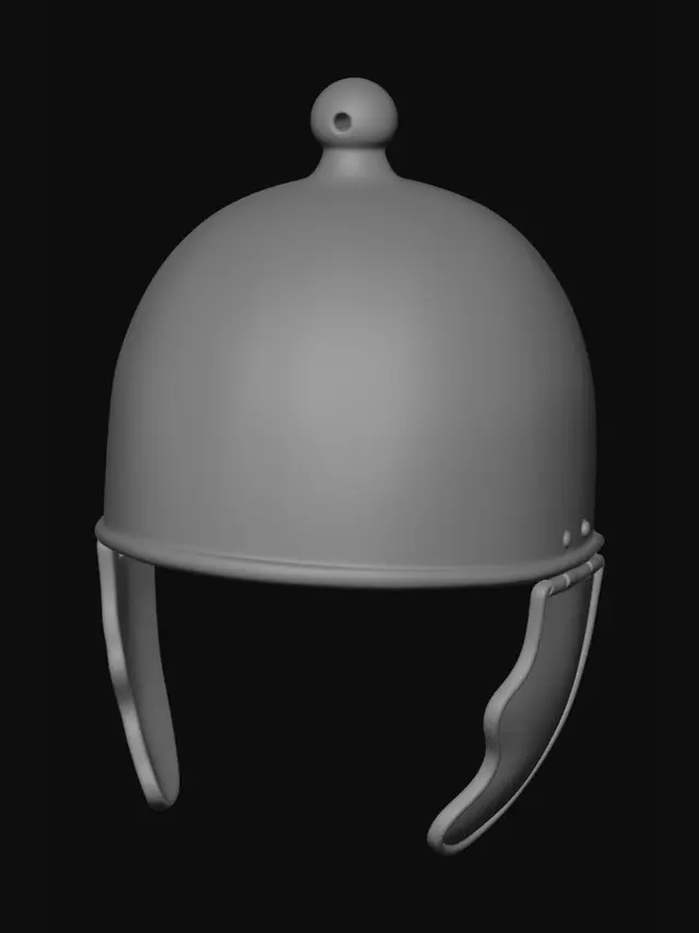 3D model for Brass Dome Helmet with Ear Flaps