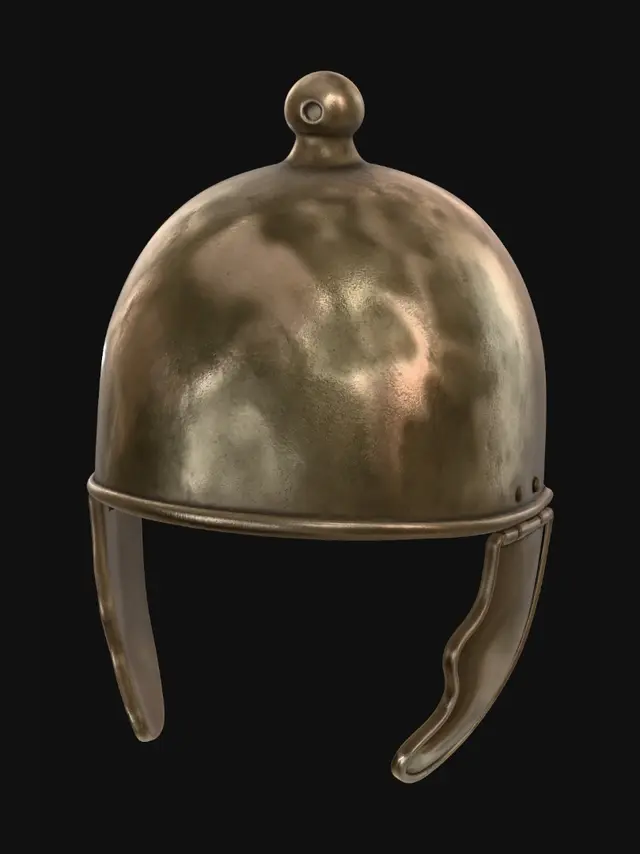 3D model for Brass Dome Helmet with Ear Flaps