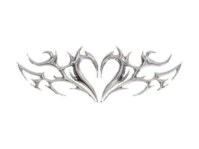 Silver Tribal Heart Design - Project 3D model, vytvořený pomocí AI