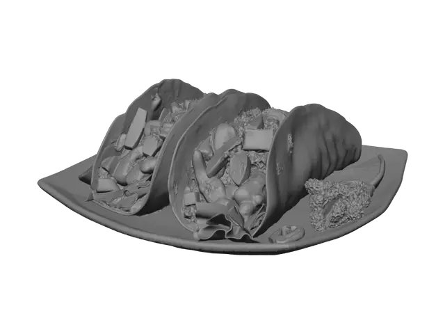 3D model for Three Street-Style Beef Tacos