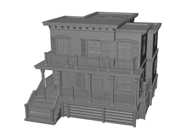 3D model for Lowpoly outer banks mansion ready for unity engine. Not too detailed.