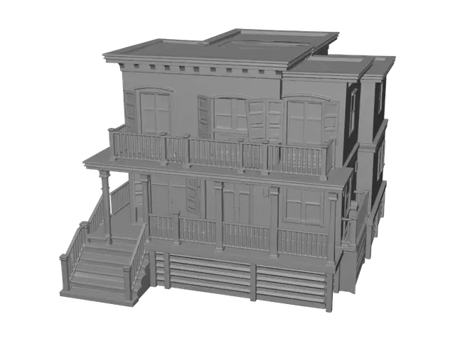 3D model for Lowpoly outer banks mansion ready for unity engine. Not too detailed.