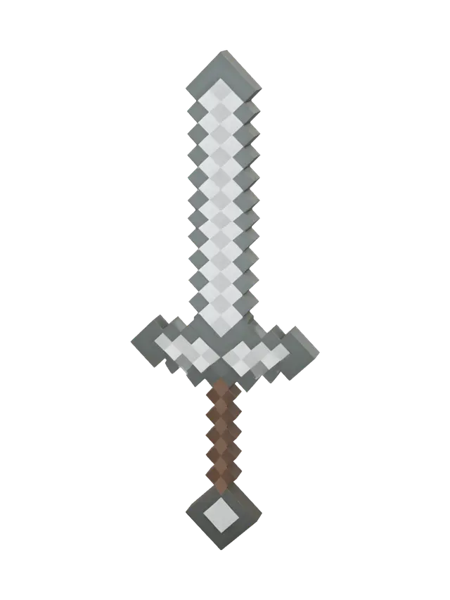 Minecraft Sword - Blocky 3D model, vytvořený pomocí AI