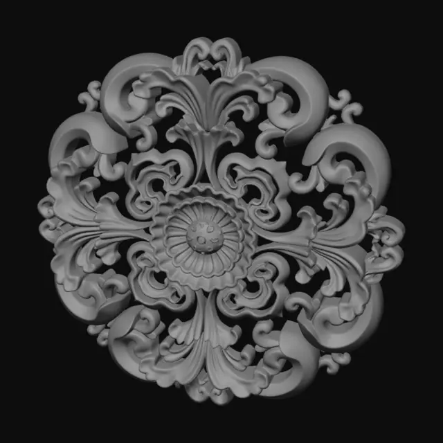 3D model for Ornate Floral Rosette