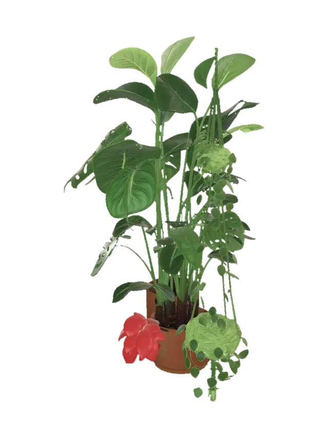 3D model for 室内、観葉植物、大型