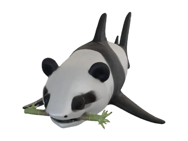 3D model for Panda Shark with Bamboo