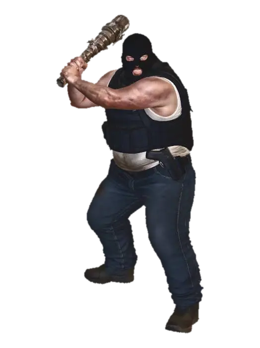 Masked Brute Enforcer - Badguy 3D model, vytvořený pomocí AI