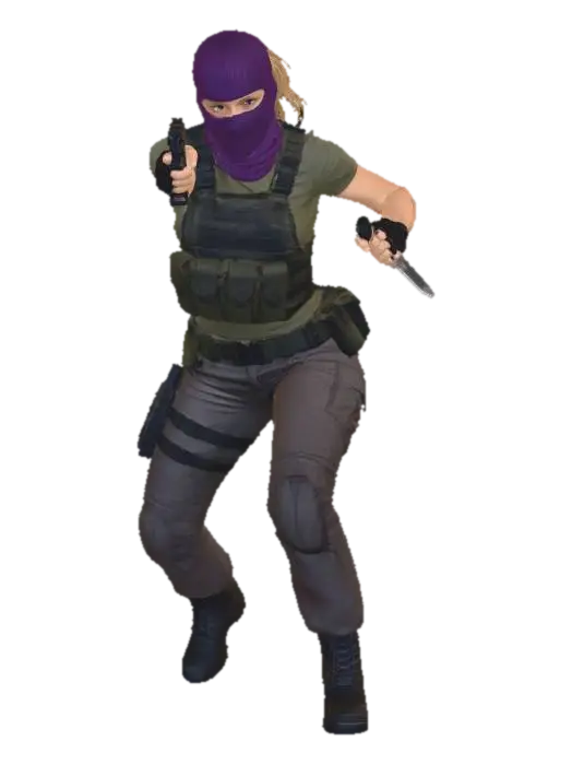 Masked Tactical Operator - Badguy 3D model, vytvořený pomocí AI