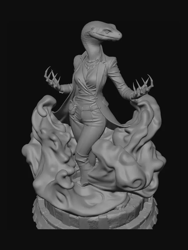 3D model for Emerald Serpent Enchantress