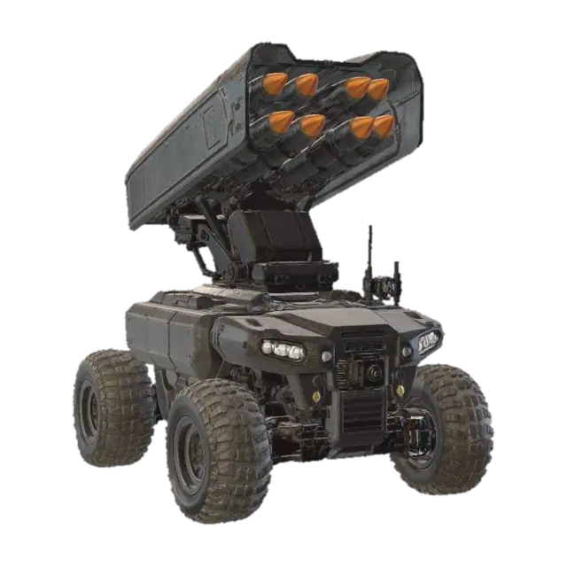 Modello 3D Land Drone Rocket Battery, generato dall’IA