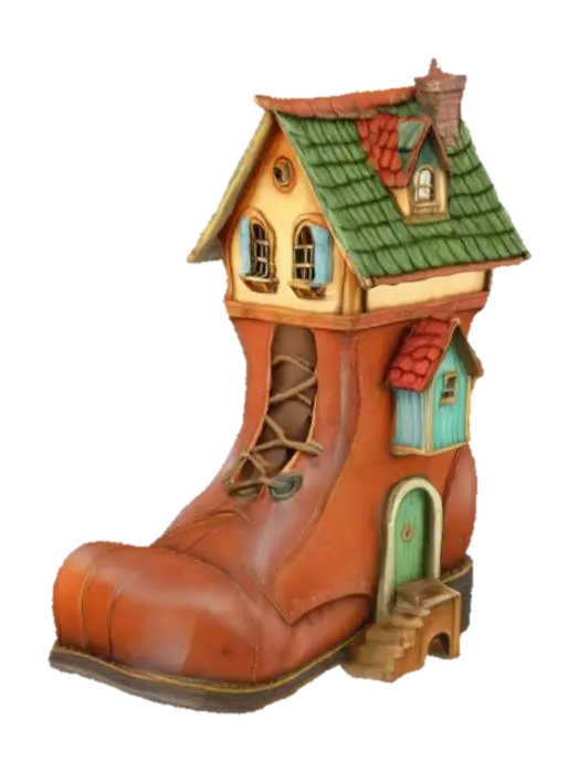 Boot House - Fairytale 3D model, vytvořený pomocí AI