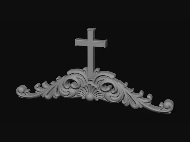 3D model for Cross with Ornamental Scrollwork
