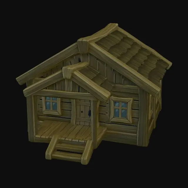 3D model for Rustic Wooden Cabin