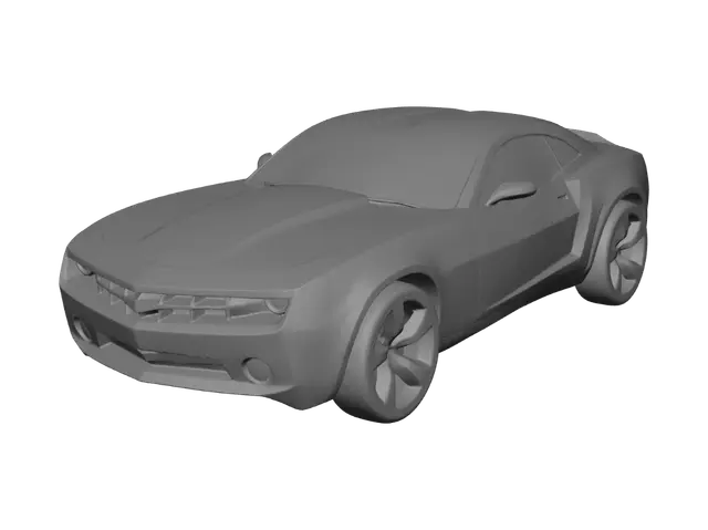 3D model for Yellow Camaro with racing stripes