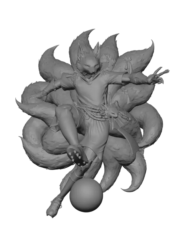 3D model for Nine-Tailed Kitsune on the Sakura Pitch