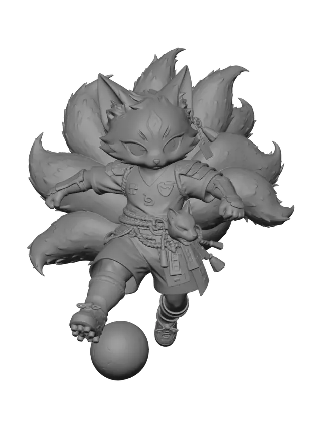3D model for Crimson Nine-Tailed Fox Samurai