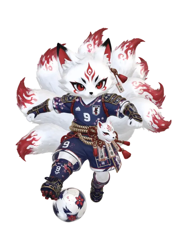 3D model for Crimson Nine-Tailed Fox Samurai