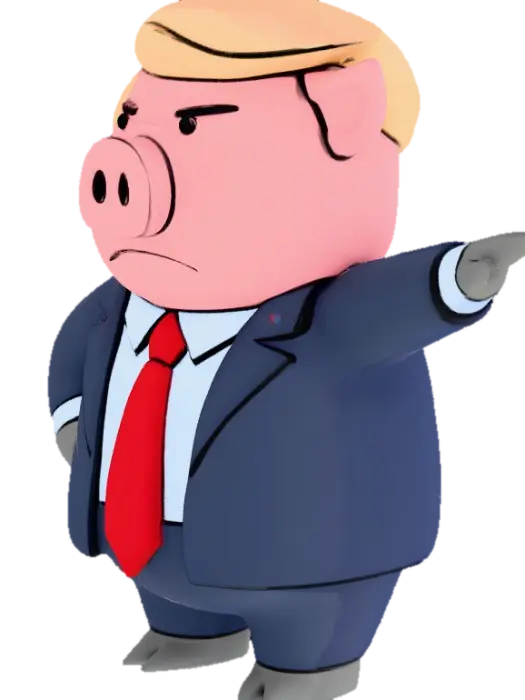 Donald pig - Silly 3D model, vytvořený pomocí AI