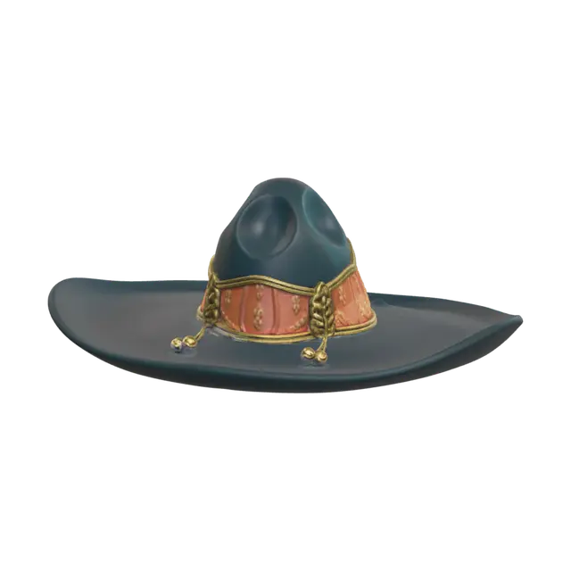 Stylized Mexican Cowboy Hat 3D model, vytvořený pomocí AI