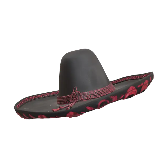 Low-Poly Mexican Cowboy Hat 3D model, vytvořený pomocí AI