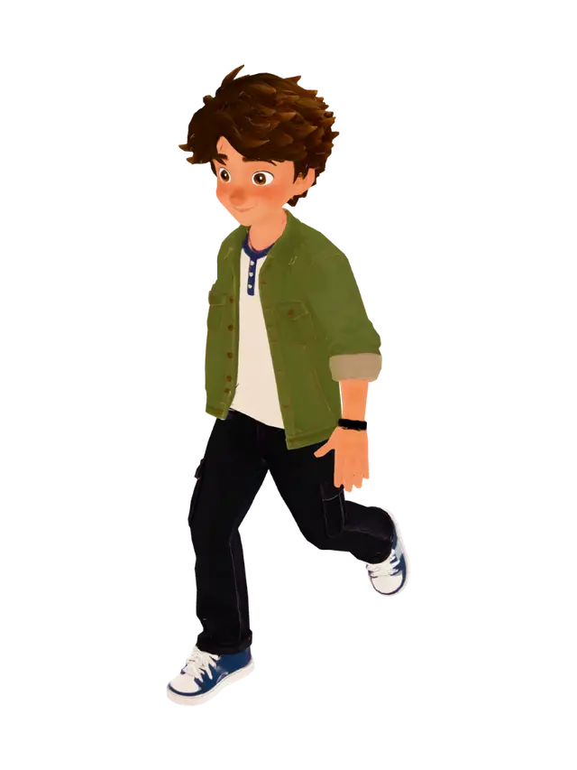 boy_character_3d - Greenjacket-3D-modell, genererad av AI